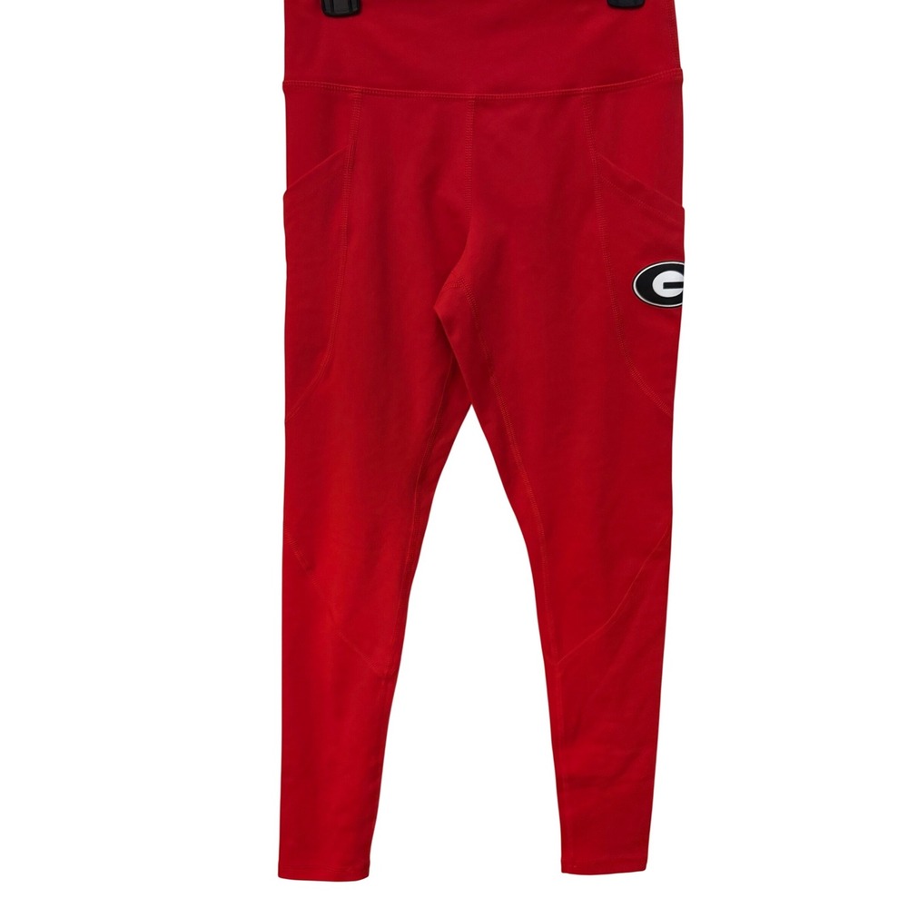 ZOOZATZ University of Georgia Bulldogs Red Leggings XS Side Pockets NCAA UGA